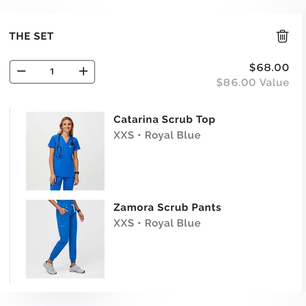 FIGS Caterina Scrub Top & Zamora Scrub Pants